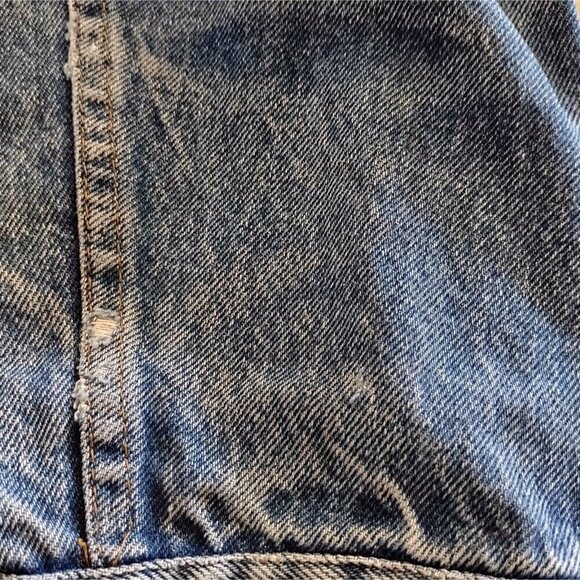 Vintage Plain Rockets Kemmerer Distressed Denim Jacket Blue Size Medium? - Picture 8 of 8